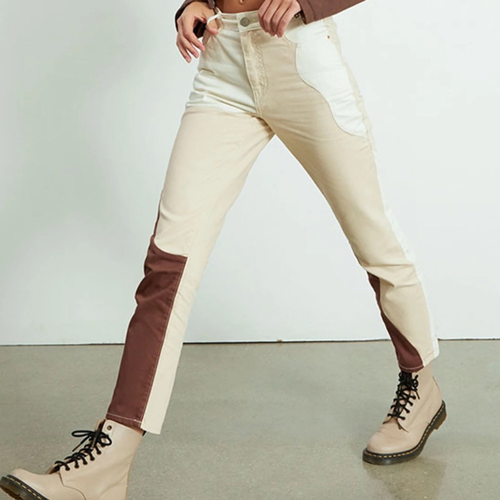 Two-Tone Patchwork Pants - Picture 2 of 2